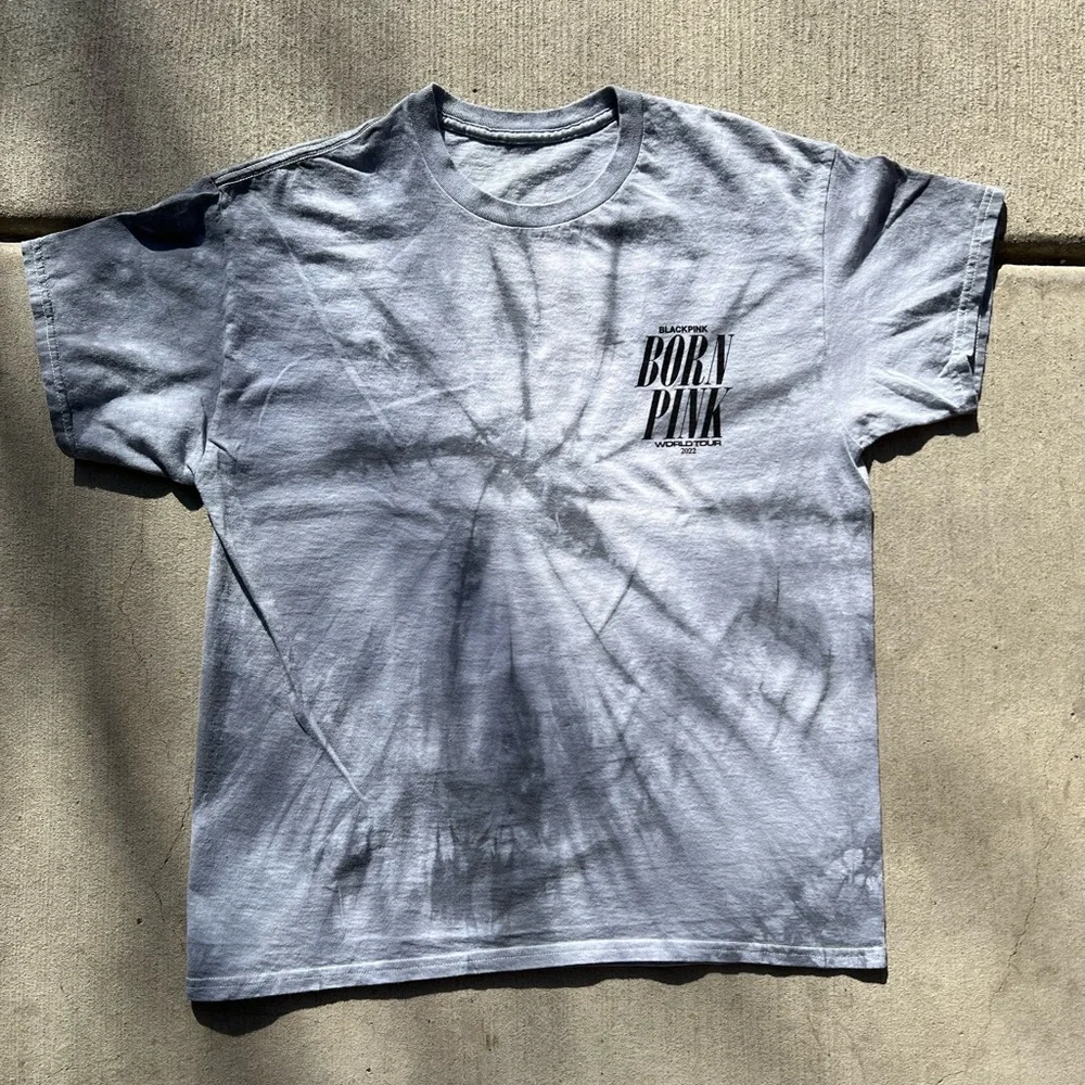 BlackPink - Born Pink World Tour - Gray Tie-Dye T-Shirt Size L - Picture 2 of 8